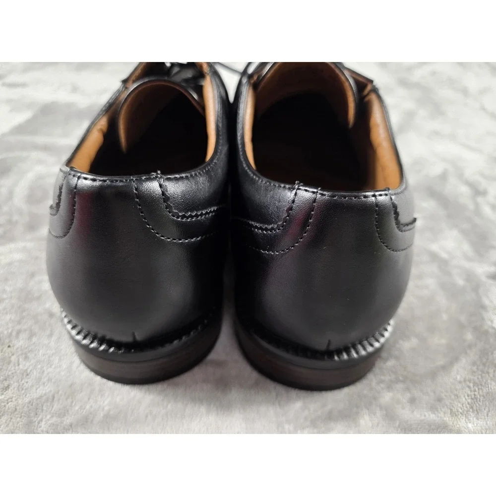 Dockers Gordon Black Faux Leather Cap‎ Toe Oxford Dress Shoes Men's 9 Wide